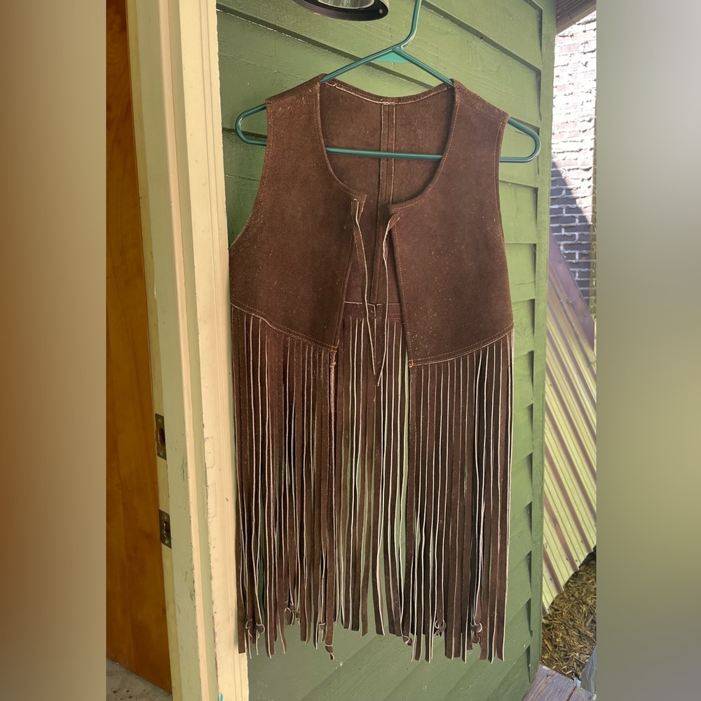Brown Fringe Suede Vest